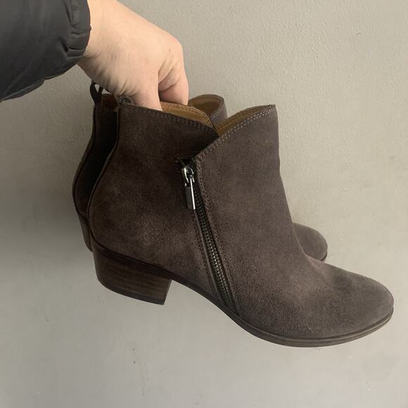 Lucky Brand Women’s 10 M 40 Brown Zipper Leather Ankle Boots Bartilino Booties - Picture 12 of 14